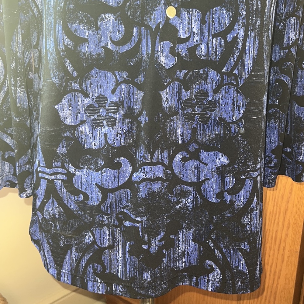 Alfani Black/Purple Contemporary Print Shirt. - Picture 3 of 6